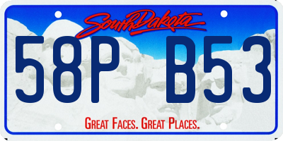 SD license plate 58PB53