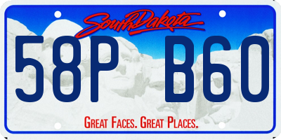 SD license plate 58PB60