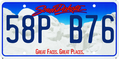 SD license plate 58PB76