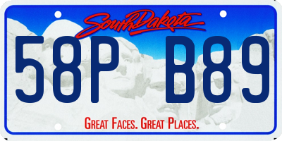 SD license plate 58PB89