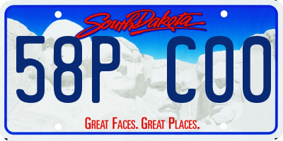 SD license plate 58PC00