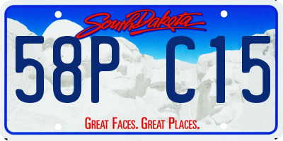 SD license plate 58PC15