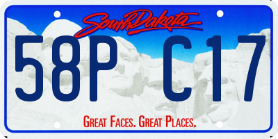 SD license plate 58PC17