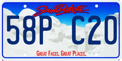 SD license plate 58PC20