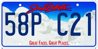 SD license plate 58PC21