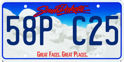SD license plate 58PC25