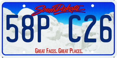 SD license plate 58PC26