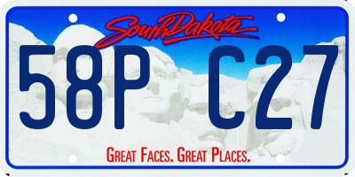SD license plate 58PC27