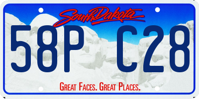SD license plate 58PC28