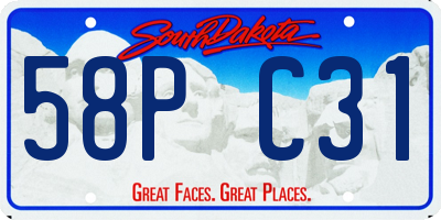 SD license plate 58PC31
