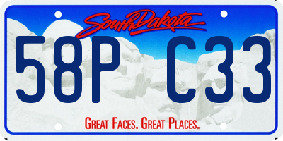 SD license plate 58PC33