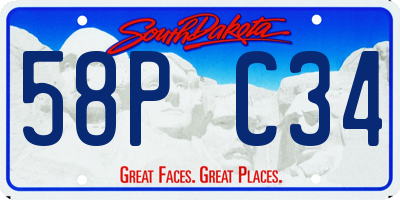 SD license plate 58PC34