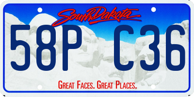 SD license plate 58PC36