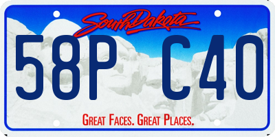 SD license plate 58PC40