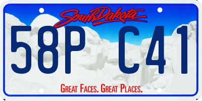 SD license plate 58PC41