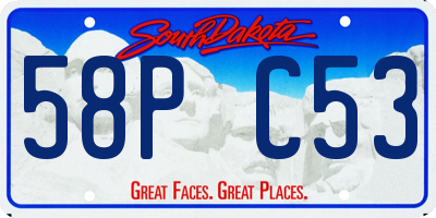 SD license plate 58PC53