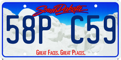 SD license plate 58PC59