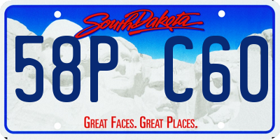 SD license plate 58PC60