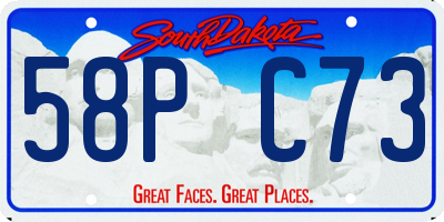 SD license plate 58PC73