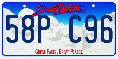 SD license plate 58PC96