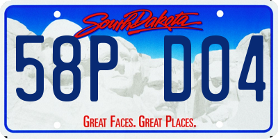 SD license plate 58PD04