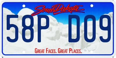 SD license plate 58PD09