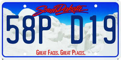 SD license plate 58PD19