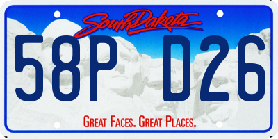 SD license plate 58PD26