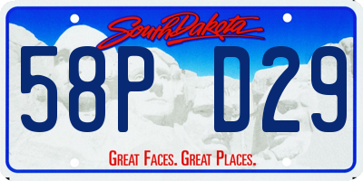 SD license plate 58PD29