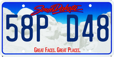 SD license plate 58PD48