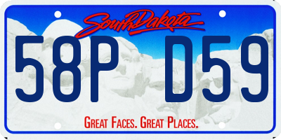 SD license plate 58PD59