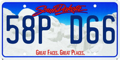 SD license plate 58PD66