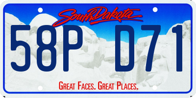 SD license plate 58PD71