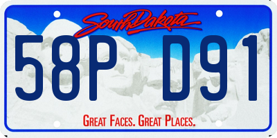 SD license plate 58PD91