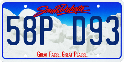 SD license plate 58PD93