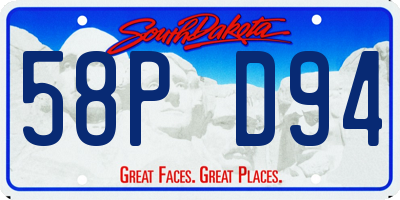 SD license plate 58PD94