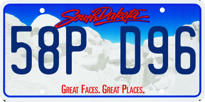 SD license plate 58PD96