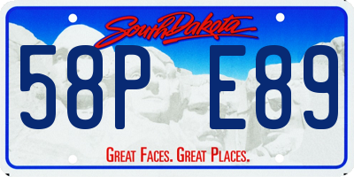 SD license plate 58PE89