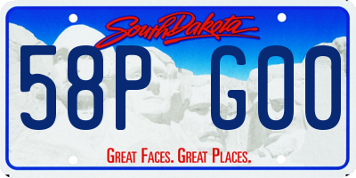 SD license plate 58PG00