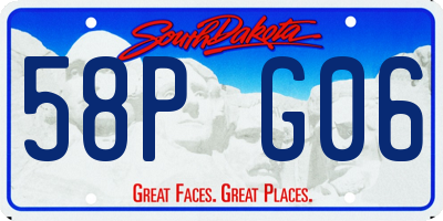 SD license plate 58PG06
