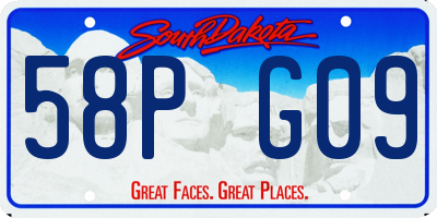 SD license plate 58PG09