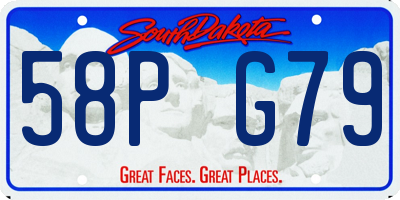 SD license plate 58PG79