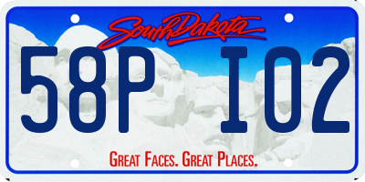 SD license plate 58PI02