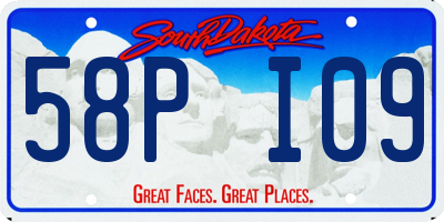 SD license plate 58PI09