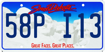 SD license plate 58PI13