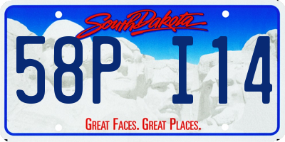 SD license plate 58PI14