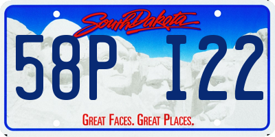 SD license plate 58PI22