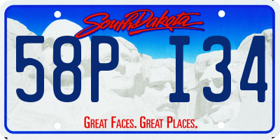 SD license plate 58PI34