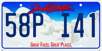 SD license plate 58PI41