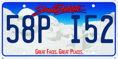 SD license plate 58PI52